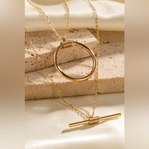 18K Gold Layered Bar Necklace